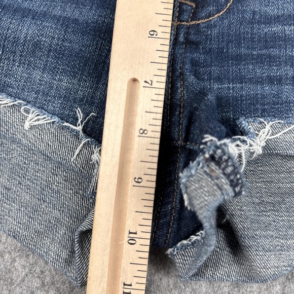 Abercrombie & Fitch Shorts Womens 4 Blue Denim Low Rise Distressed Cutoff - Picture 7 of 11